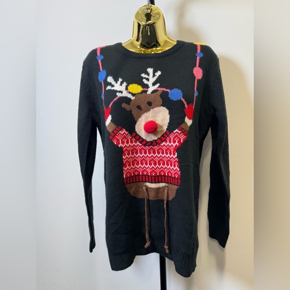 Daisy Boutique “Merry Christmas” Reindeer Pom Pom Sweater - Picture 7 of 9